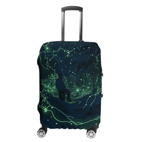 Glow in The Dark Luggage Cover, Washable Elastic Suitcase Cover Protector Fit 18-32 Inch Luggage