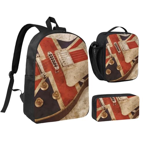 Sac à dos d'école ensemble 3 pièces drapeau britannique cadeau de rentrée idéal