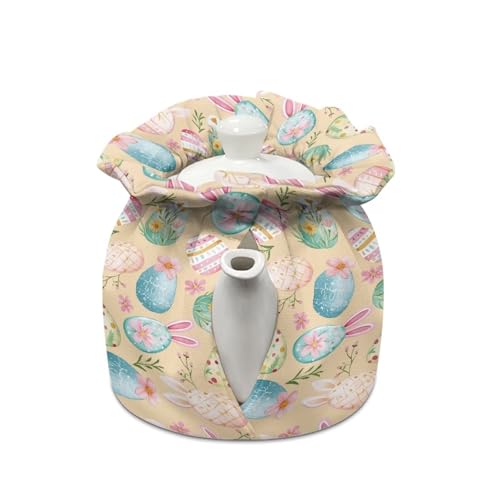 Image of Easter Egg Tea Cozy for Teapot Insulated Large Teapot Cover to Keep Warm Tea Kettle Cover Machine Washable for Home Kitchen Tea Party Table Decor