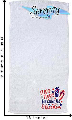4Th Of July Summer Home Decor Decorative Kitchen And Bath Hand Towels | Flip Flops Fireworks Freedom | Red White And Blue Towel Home Holiday Usa Decorations #TOP1