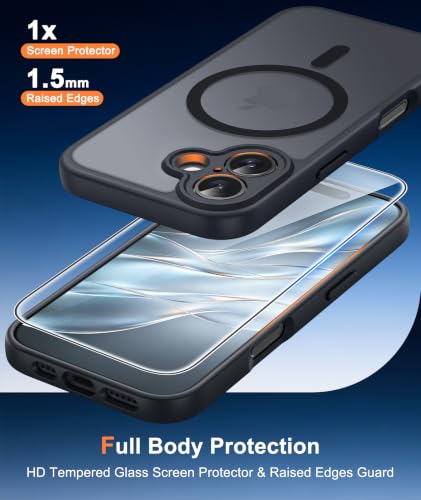 Image of FNTCASE for iPhone 16 Plus Case Black: Compatible with MagSafe
