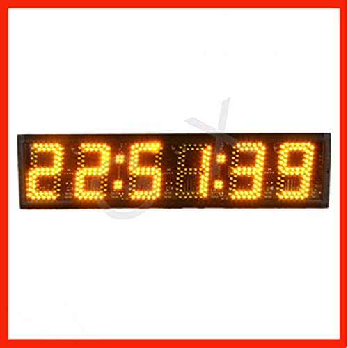Horloge murale digitale LED Gowe jaune pour lire l'heure sans fatigue visuelle