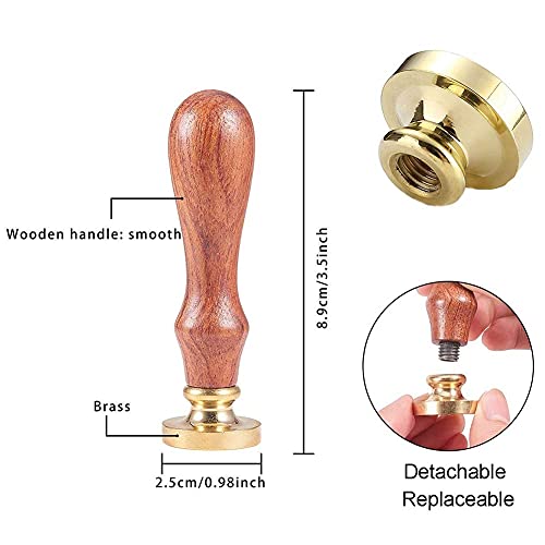 CRASPIRE Lion Wax Seal Stamp Animal Vintage Sealing Wax Stamps Retro 25mm Removable Brass Head with Wood Handle for Wedding Invitations Envelopes Halloween Wrapping
