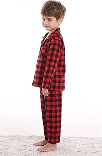 Qzh.duao Infant Toddler Boy's 2 Piece Cute Plaid Sleepwear Loungewear Nightwear Pajamas Set, Black Red, 11-12 Years = Tag 170 #TOP4