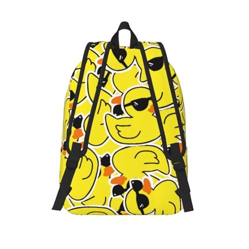 Unisex Large Capacity Backpack Casual Book Bags Compatible with Funny Sunglasses Yellow Rubber Duck, Anti-Theft Daypack Rucksack for Athletic Gym Workout Picnic Travel3