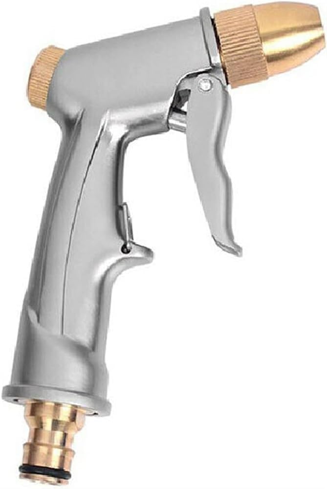 High Pressure Car Wash Water Gun Head Portable Water Spray Gun Brass Nozzle Garden Hose Pipe Lawn Car Wash Cleaning Tool