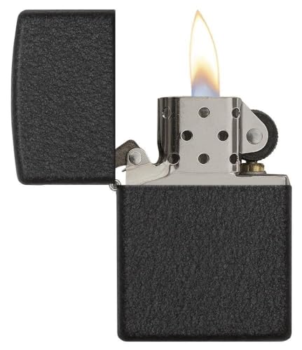 Image of Zippo Metal Black Crackle, Black, Pocket Fuel, Windproof Premium Lighter (BIS Certified)