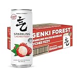 GENKI FOREST Flavored Sparkling Lychee Fizzy, 0 sugar, 0 calories, 100% flavor, 11.15 fl oz Cans(pack of 24)