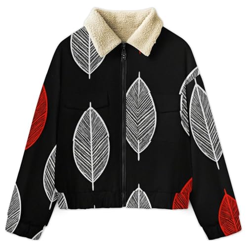 Veste polaire femme chaude à imprimé plantes pour balades hiver