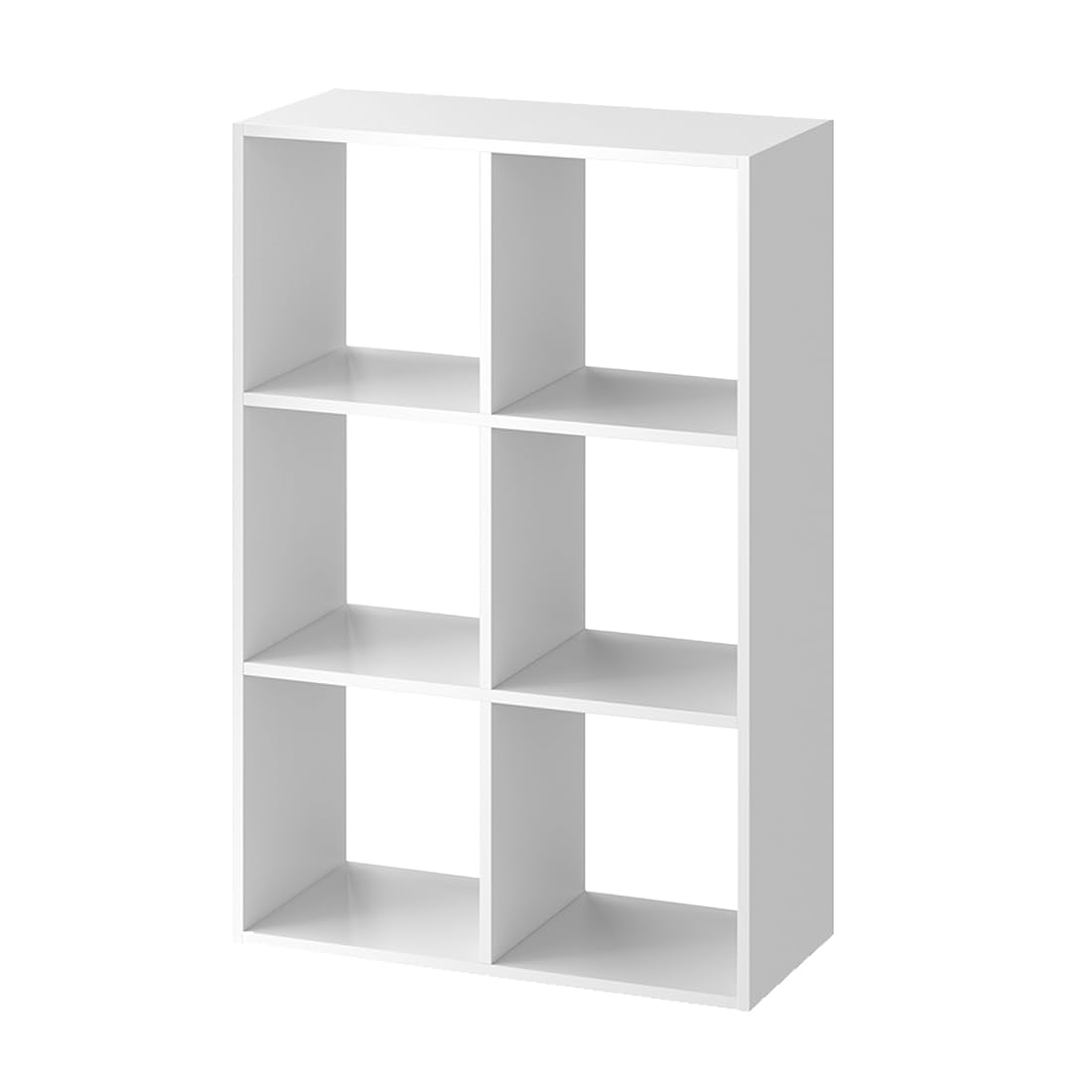 Acomoda Textil – Estantería para Pared y Suelo de Madera Moderna y Resistente para Dormitorio, Cocina, Baño y Oficina. Estante para Organizar de Fácil Instalación. (6 Cubos, Blanco)