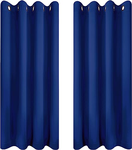 Utopia Bedding Blackout Curtains Grommet Thermal 2 Panels Drapes [Blue, 46 x 54 Inches] Sound Insulated Curtain for Bedroom and Living Room (117x137 cm)