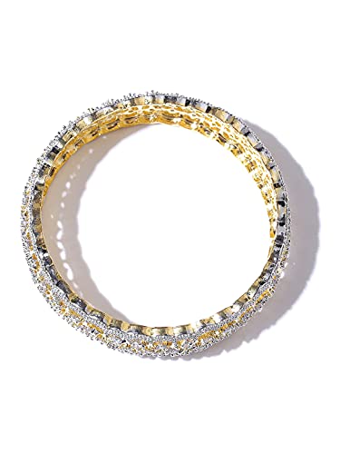 American Diamond Plated Bangles (2.4) Set of 2
