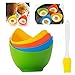 MOVKZACV Lot de 4 pocheuses à œufs en silicone avec brosse antiadhésive pour micro-ondes ou cuisinière