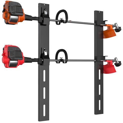 Weed Eater Rack for Trailer 2 Place Heavy Duty Rust-Proof Weedeater Racks Trimmer Rack for Open Trailer Truck with Combination Locks