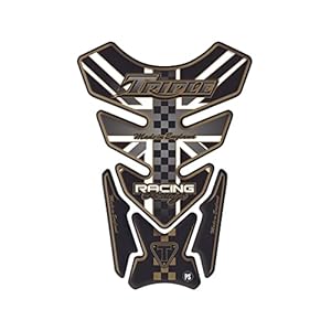 Paraserbatoio.it Protège-réservoir en résine adhésive effet 3D pour moto compatible avec TRIUMPH Speed Street Triple Daytona england noir gold