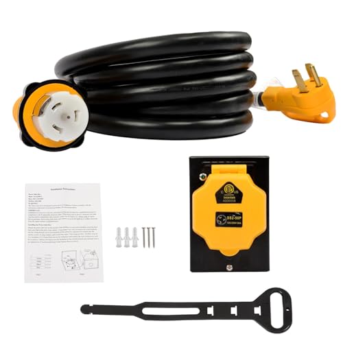 Replacement Parts for 50 Amp 15FT Generator Extension Cord and NEMA 14-50P /SS2-50R Inlet Box Mod-H9S-19560