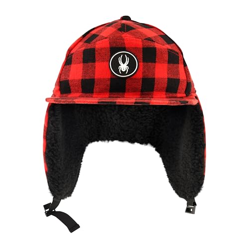 Spyder Mens Sherpa Ear Flap Panel Hat Redwood S/M