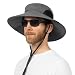 SUN CUBE Premium Boonie Hat with Wide Brim, Adjustable Chin Strap | Outdoor Hat for Fishing, Hiking, Safari, Travel | Summer Sun Protection, UPF 50+| Breathable Packable Cap for Men, Women (Gray)