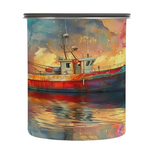 Contenedor hermético para café de acero inoxidable 17oz miniatura 2