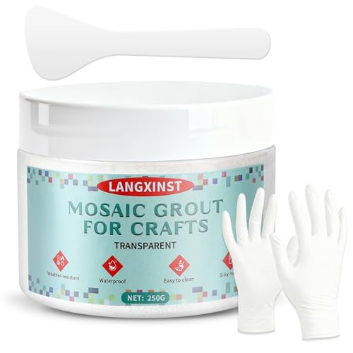 9oz Mosaic Grout, Mosaic Tile Grout Kit Glitter Grout Clear Crystal Sand Waterproof Formula