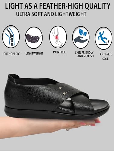 Image of HEALTH FIT Men's Diabetic & Orthopedic Sandal /Doctor Sandal & Foortwear with Extra Soft MCR - PU Pad Comfortable 115