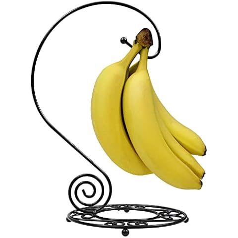 Blue Donuts Banana Hanger Farmhouse Banana Holder Tree Stand Hook for Kitchen Countertop, Kitchen Accessories, Black Banana Stand Cover
