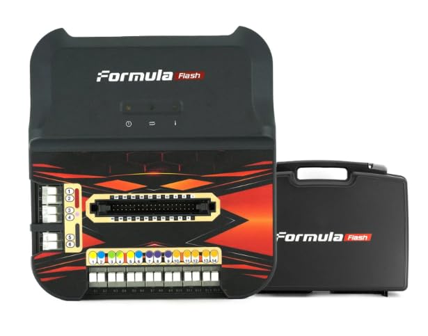 Formulaflash Contenuto della confezione: 1 scatola Formulaflas; 1 cavo OBD; 1 cavo di collegamento: cavo di alimentazione standard europeo; 1 cavo di collegamento: cavo di alimentazione standard USA; 1 cavo USB; 1 cavo di alimentazione; 6 adattatori pin; 1 cavo per NEC 76F00xx; 1 cablaggio codificato a colori.