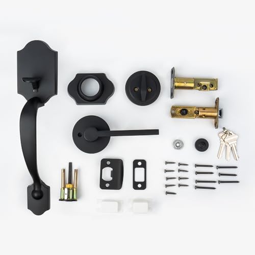 Aotodo AHM-002 Matte Black Front Door Handle Lock Set thumb #5