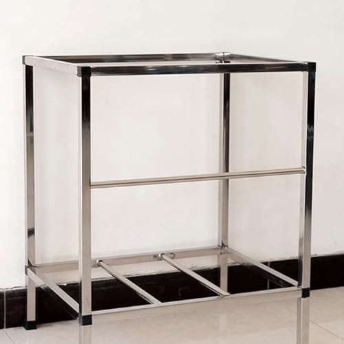 Freestanding Utility Sink,Free Standing Stainless Steel Commercial Sink,Home Simple Laundry Sink Single Bowl Utility Sink,Portable Handwash Station Outdoor (68x44x75cm