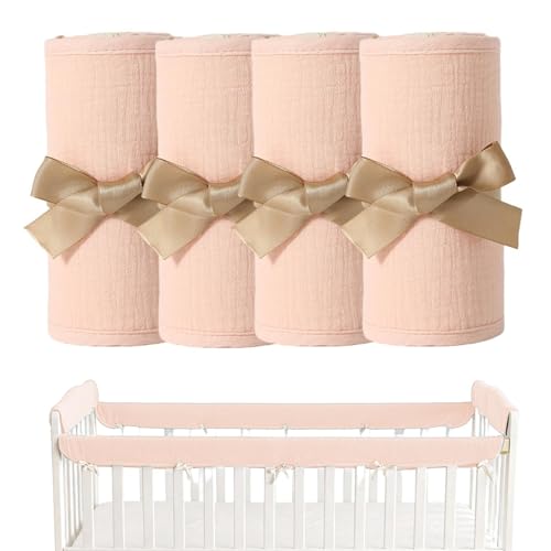 Protector de riel cuna algodon gasa correas ajustables 8