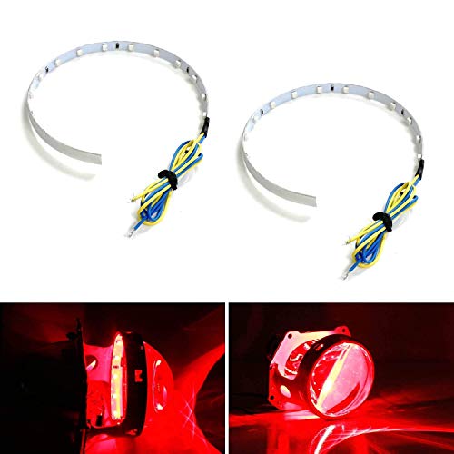 iJDMTOY Brilliant Red 15-SMD High Power LED Demon Eye Halo Ring Kit Compatible With Car Motorcycle Headlight Projectors or Aftermarket 2.5 2.8 3.0 Inch Retrofit Projector Lens