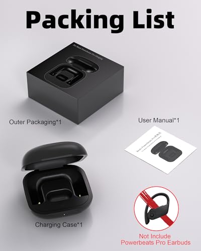 Image of Charging Case Replacement for Powerbeats Pro: Beats Earbuds Charger Case with Bluetooth Pairing Sync Button, 700mAh Battery, Earbuds Not Included
