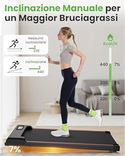 Tapis Roulant Elettrico Pieghevole Salvaspazio, Velocità Regolabile 1-8Km/H, Walking Pad 2.5HP, Nessuna installazione richiesta, Salvaspazio, Telecomando (​​Cintura di corsa 90 cm​​)