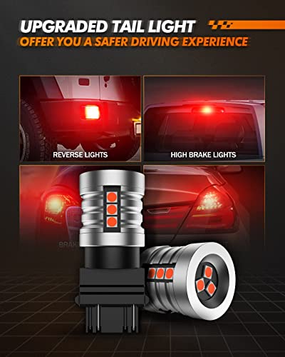 Sealight 3157 Led Bulb Red, 12V Super Bright Led Brake Light Bulb For 3057 4057 3156 3056 3457, Suit For Tail Light Bulb, Turn Signal Light Bulb (2 Pack) #TOP2