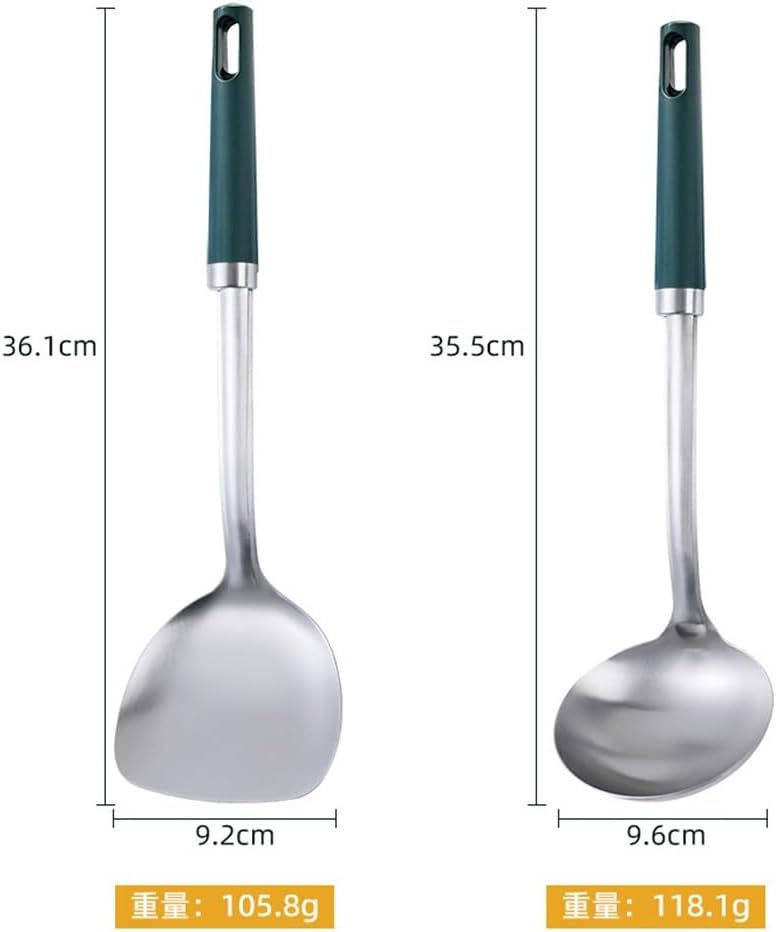 ERTXGBA ステンレス鋼のスパチュラスープお玉フライパンフライパンスパチュラ調理調理器具セットキッチン家庭用