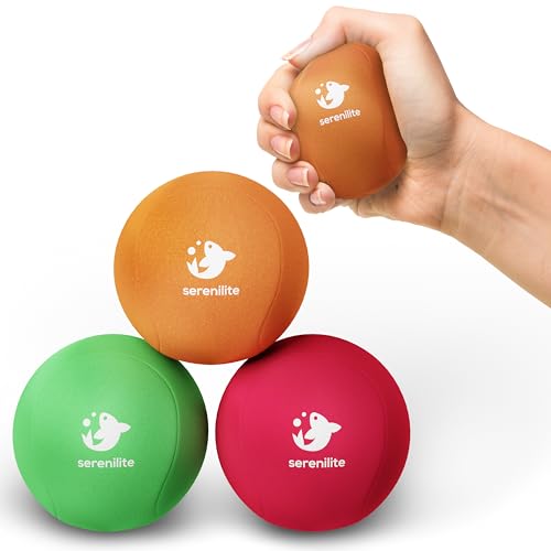 Image of Serenilite Stress Balls for Adults, Squeeze Ball for Hand Therapy, Stress Ball, Hand Exercisers for Therapy & Grip Strengthening, Physical Therapy Balls, Hand Grip Strengthener.