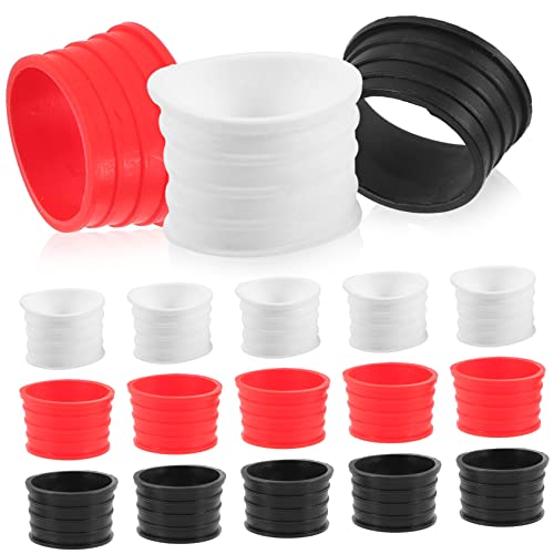 Garneck Badminton Racket Overgrip Protectors Set 15pcs Tennis Racket Rings Non-Slip Silicone Grip Reusable for Tennis Badminton