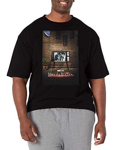 T-Shirt Marvel Poster Noir Homme Coupe Longue XXL Grand Modèle Rétro