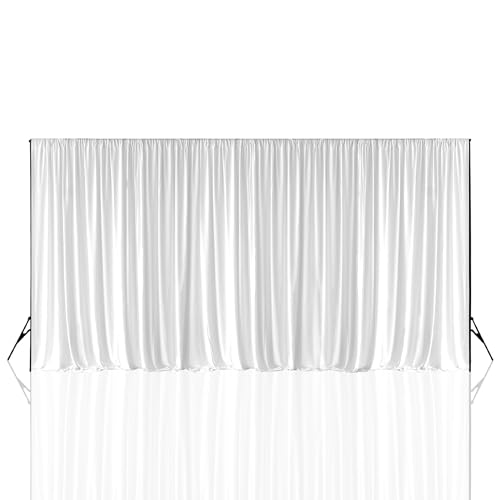 Rideau de toile de fond en élasthanne blanc 4x8m panneau sans plis