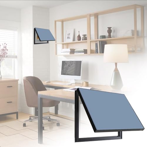 Multifunctional Hinged Fuse Box Cover Cabinet for Office & Farmhouse - Solid Blue Art Frame to Conceal Electrical Panel & Meter Box, 50cm x 40cm (19 3/4\ 