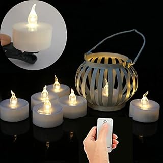 Battery Tea Lights with Remote and Clips,12 Pack flameless led Tea Lights Candles with Clips and Remote Control Good for Christmas Tree Decoration,Tealight Candles for Home Decoration(Warm White)