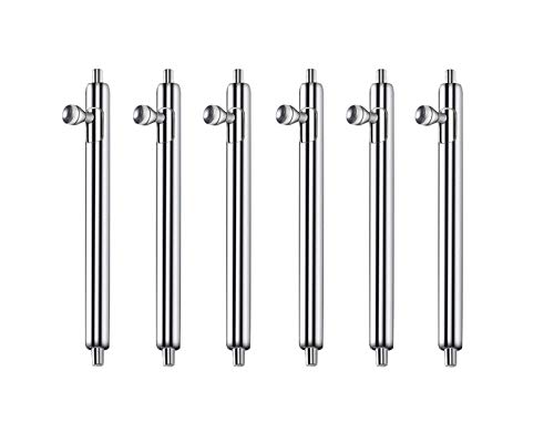NICKSTON 6pcs Stainless Steel Quick Release Lever Spring Bar Pins for Watch Bands Straps 18mm 19mm 20mm 21mm 22mm 23mm 24mm Lug Attachment Bracelets Buckles Adapters (19mm, Silver 1.8mm Thickness)