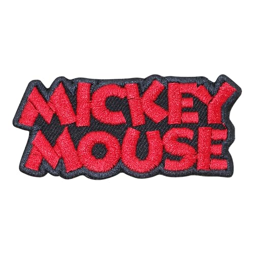 Octory Mickey Tag Iron On Patches for Clothing Saw On/Iron On Embroidered Patch Applique for Jeans Hats Bags Yellow