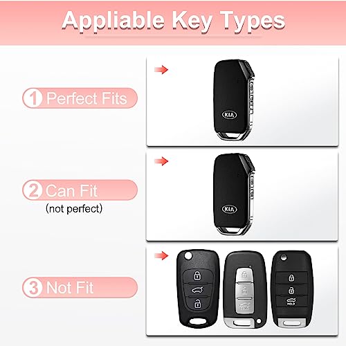 Image of Pangpai Pink Key Fob Cover for Kia, Soft TPU Key Case Protection with Bling Keychain Fit for Kia Cerato Ceed Forte NIRO Sorento Seltos Sportage Soul Telluride Remote Smart Key Protector