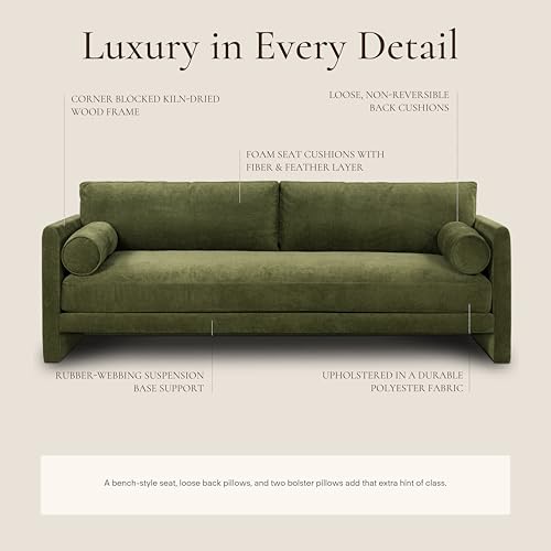 Image of Poly & BARK Fano 99 inch Sofa with Wide Seating Profile, Clean Tailored Upholstery, and Modern Linear Design for Open Living Rooms