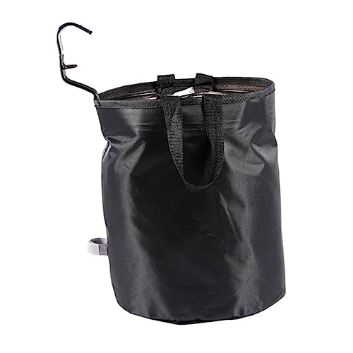 INOOMP Foldable Canvas Bike Basket with Lid Convenient Front Hanging Storage Bag for Cycling for Groceries Pets and Outdoor Use Black