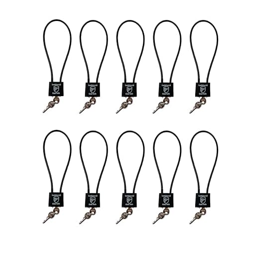 Lockforall Cable Gun Locks with Keys - Keyed Alike 15" Cable Gun Safe Lock for Pistols, Handguns, Rifles, and Shotguns, Home and Storage for Firearm Locking and Safety, DOJ Approved(15" 10 Pack)