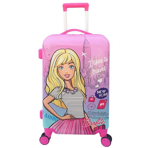 Image of JUNIOR JOE Polycarbonate 24 Inch Kids Suitcase With 4 Wheel Travel Trolley Bag (4 Day Trip, Lignt Pink (Large - 24 Inch), Hard, Spinner)