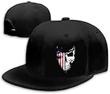 Tijeyi Skull Hat Snapback Hats for Men Womens Skeleton Baseball Cap Black Flat Bill Brim Trucker Snap Backpack Hat Fitted Hats American Flag Hat Snap Back