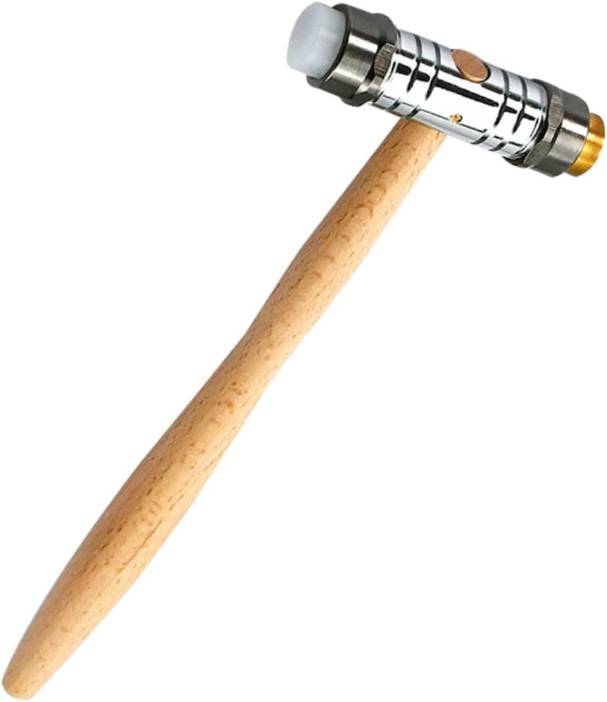 Wooden Handle Hammer Replaceable Dual- Design for Watch and Jewelry Repair for Crafts and Small Hardware Fixes